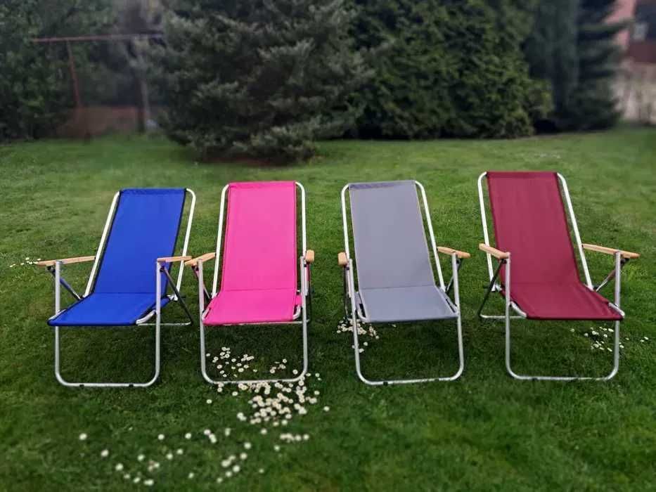 Leżak plażowy ogrodowy do 135kg 2 funkcyjny aluminiowy Polski produkt
