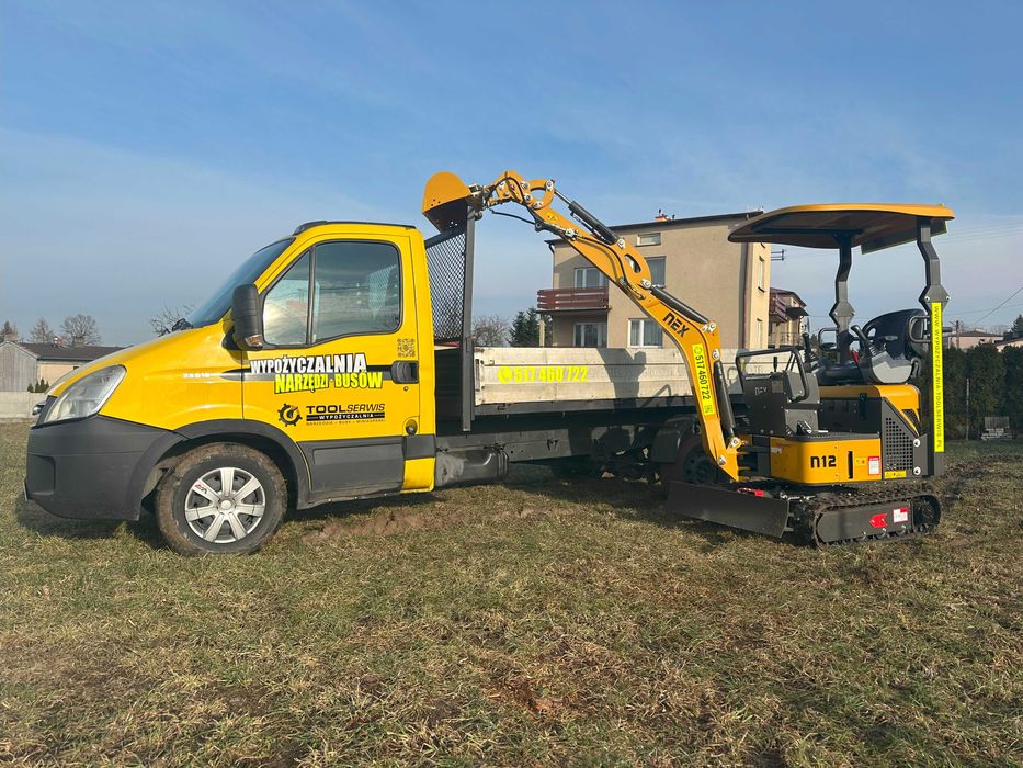 Wypożyczalnia Wynajem Minikoparka 1.3t  Wywrotka zagęszczarka 500kg