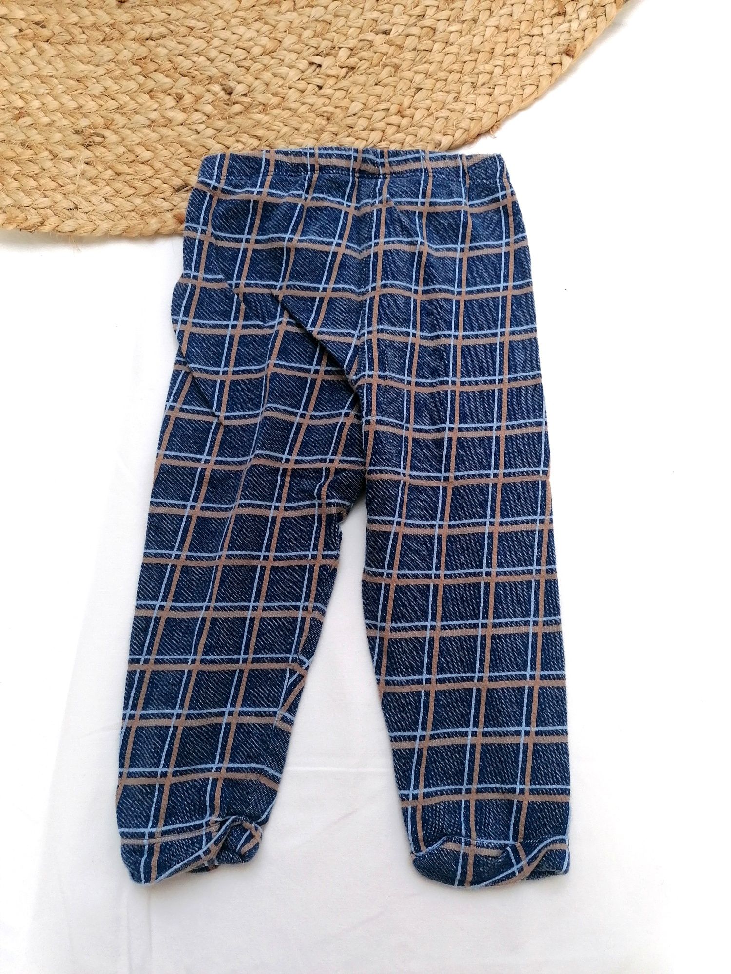 Conjunto Branco e Axadrezado, Body + Calças de Bebé