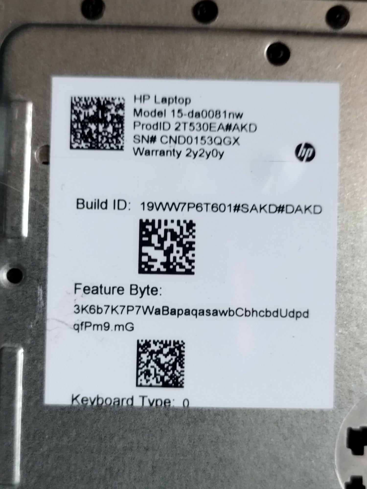 Część Laptopa HP 15-da