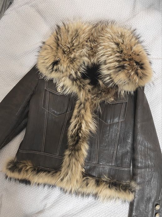 Дублянка натуральна куртка шуба автоледі з хутром