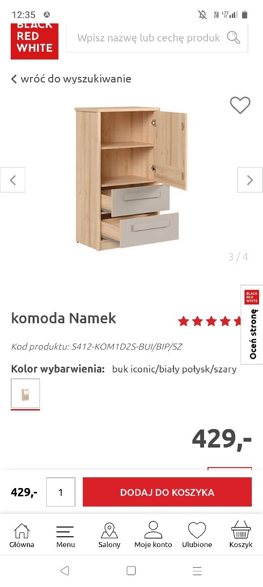 Komoda młodzieżowa Namek bdb