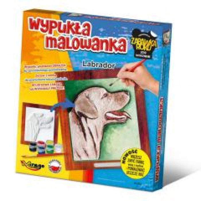 Wypukła malowanka Psy - Labrador pudełko,20x22x3 cm