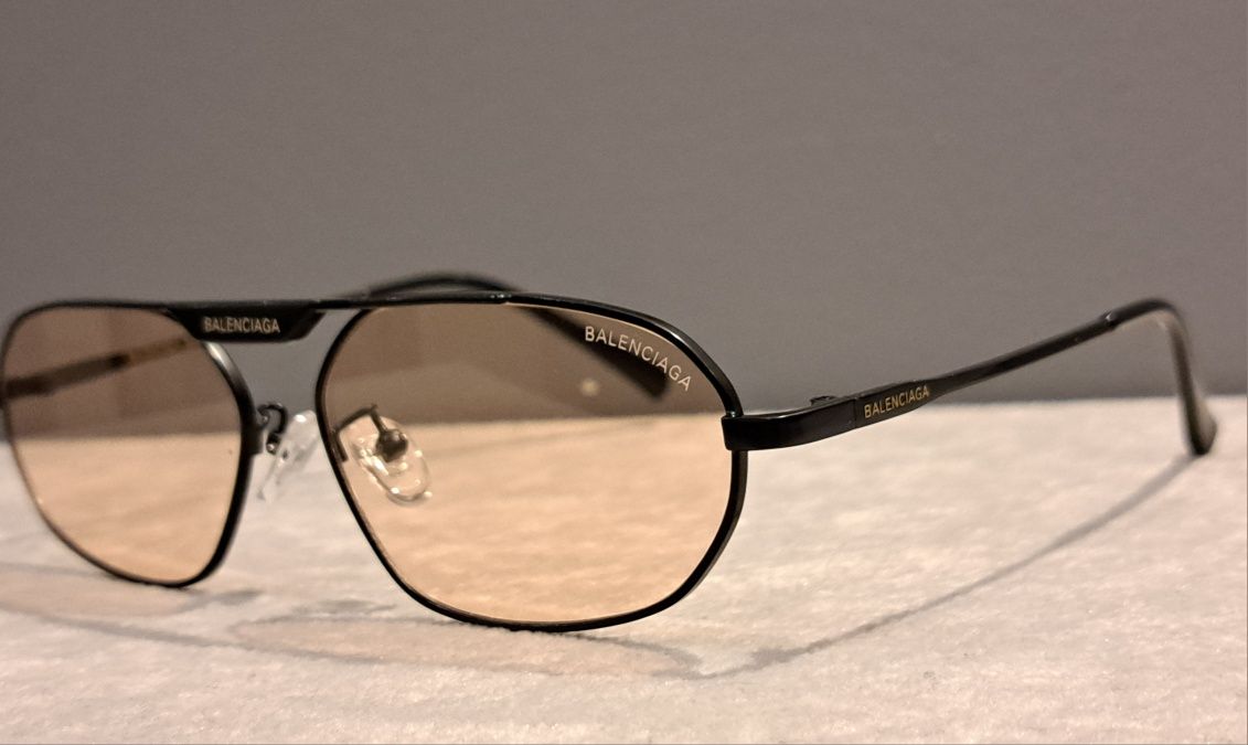 BALENCIAGA czarne nowe modne okulary unisex damskie logo