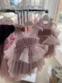 Розовое нарядное Платье 98 рост