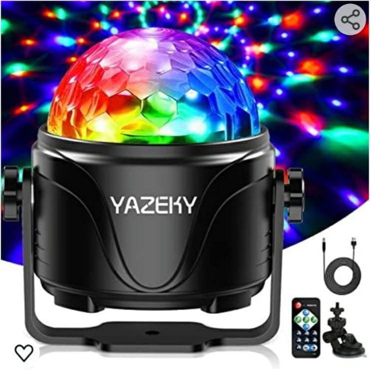 YAZEKY na imprezę, kula dyskotekowa USB 360° lampa obrotowa DJ 7RGB la