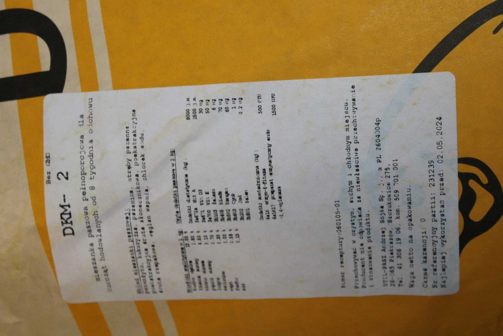 Pasza dla kurcząt hodowlanych DKM 1 i 2 Utilpasz