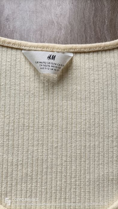 Jasnożółty krótki sweterek/bolerko. H & M