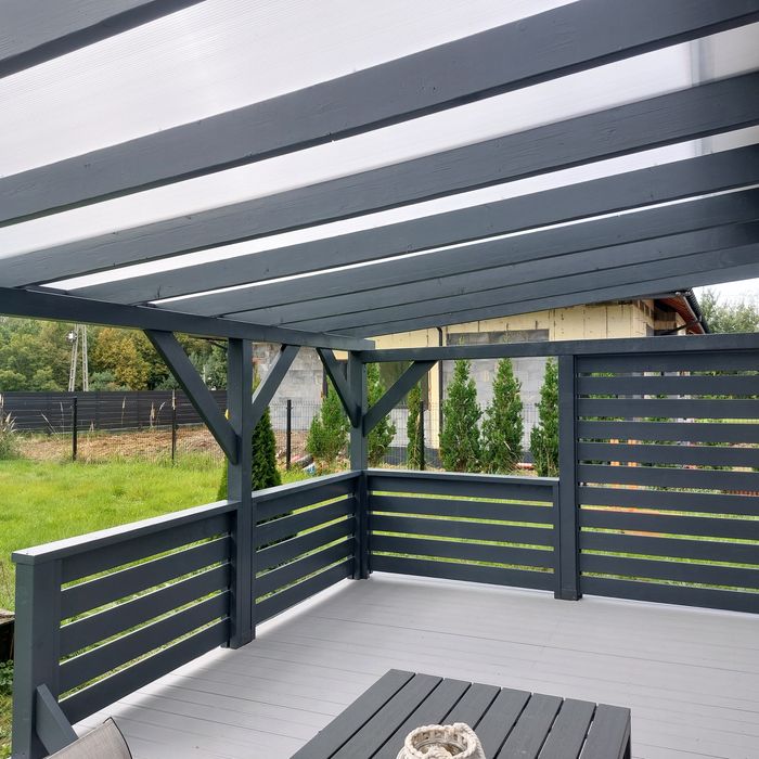 Drewniane wiaty samochodowe, zadaszenia, tarasy, altany z drewna KVH