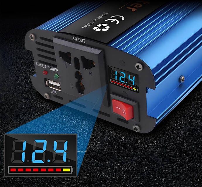 2600W номінал. Перетворювач напруги KME 2600. Автомобільний інвертор н