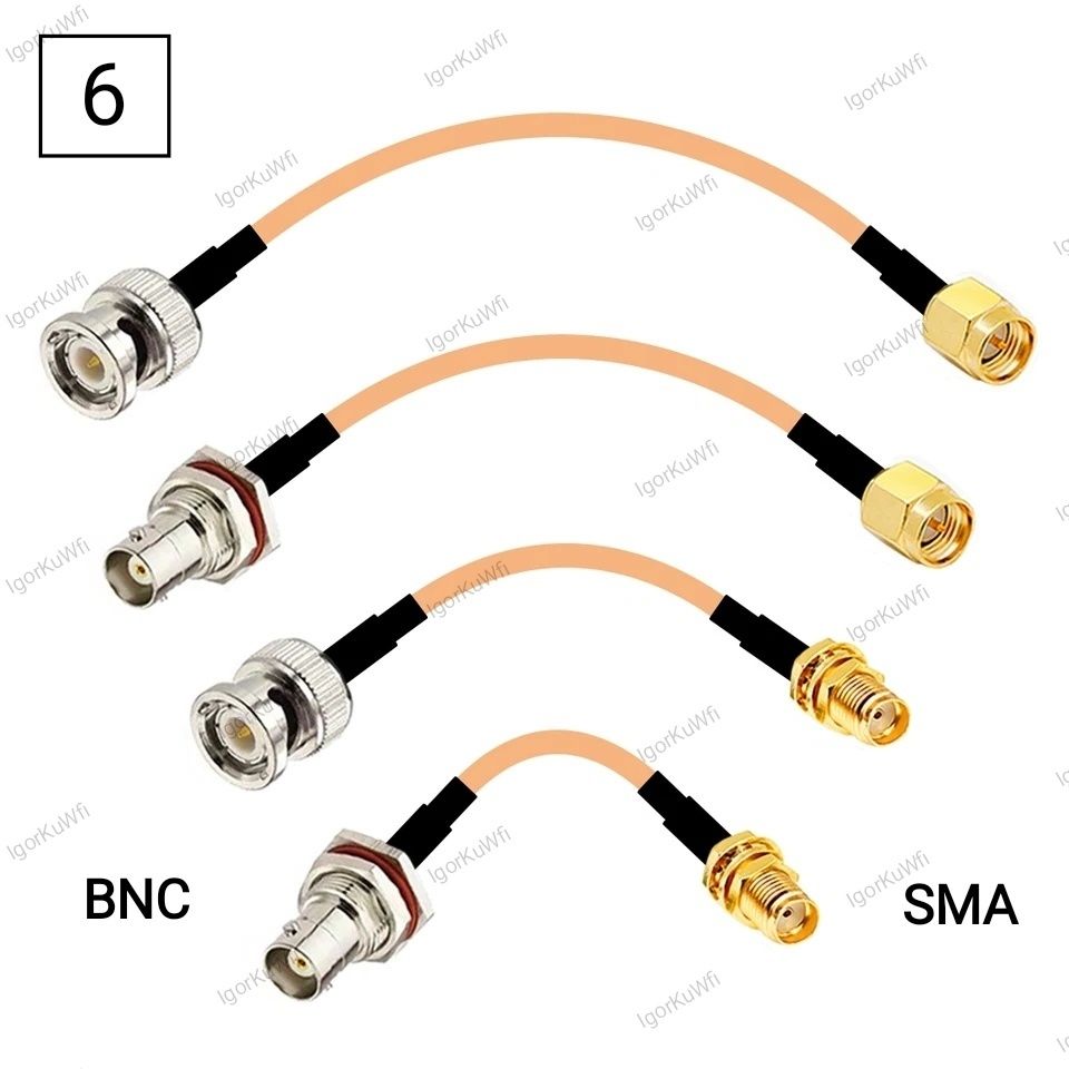 Пигтейл-Переходник IPX,MMCX,N,BNC,UHF,F, TS9, CRC9, SMA,QMA.(от10см)