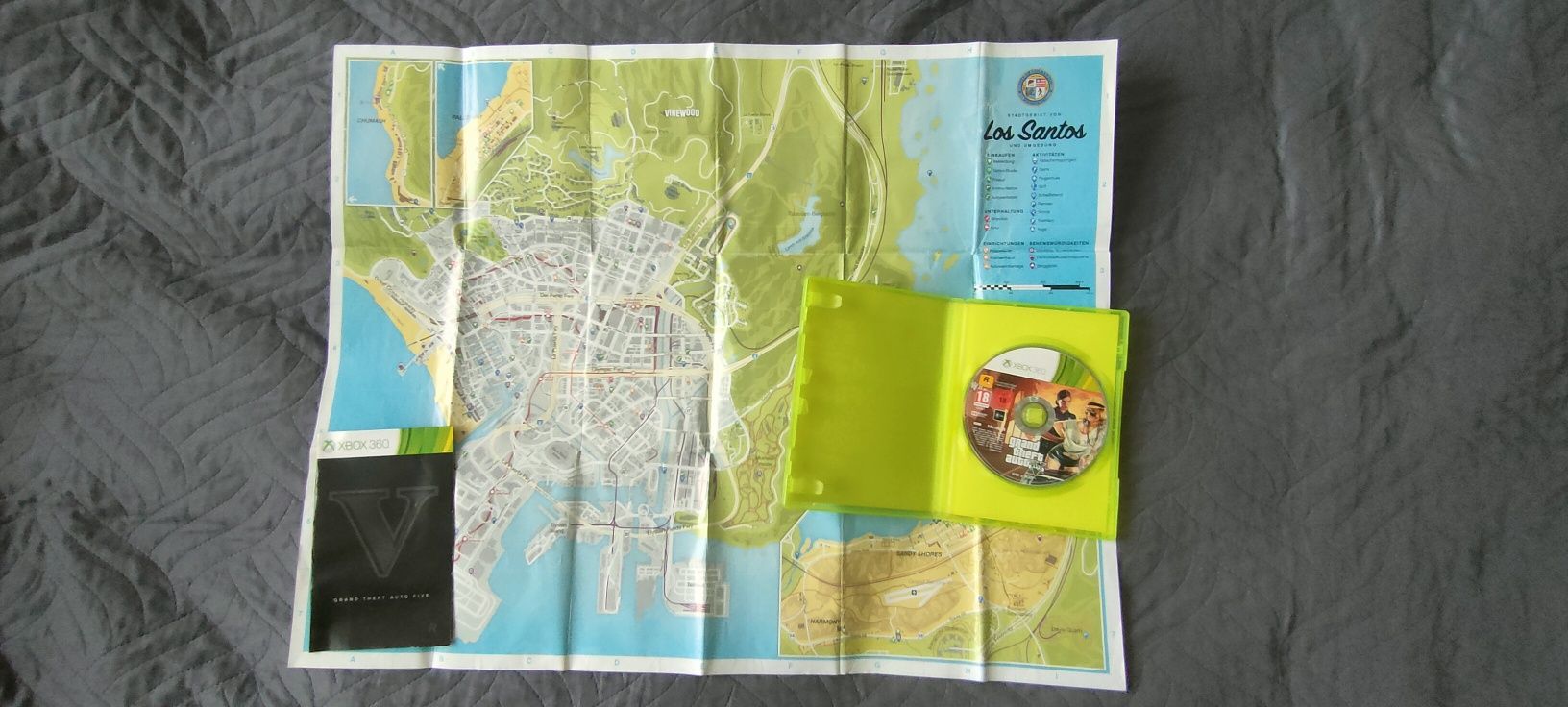 Xbox 360 GTA V PL ( 2 płyty) + mapa