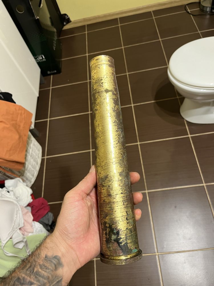 Łuska bofors 40 mm plot polska piękny stan