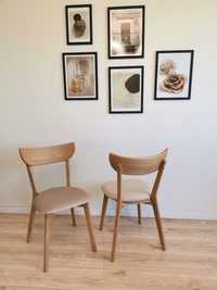 Krzesło tapicerowane drewniane-lite drewno dębowe