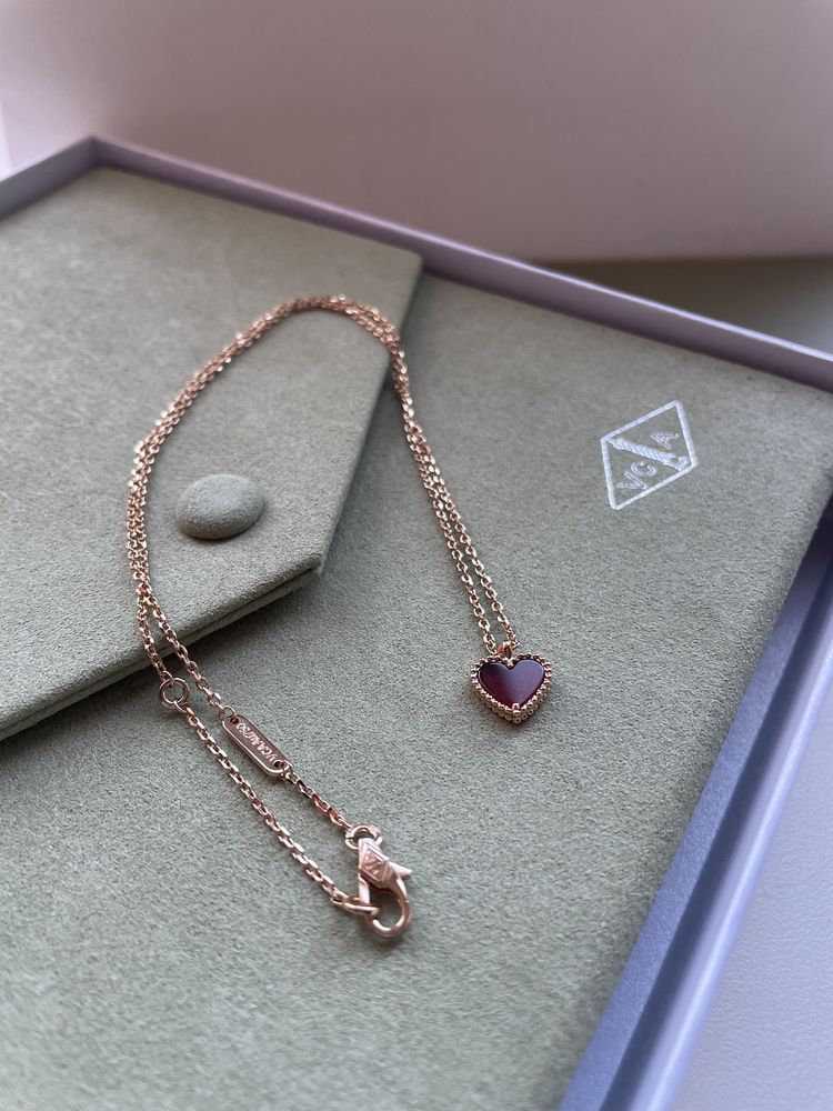 цепочка и сережки Van Cleef Ван клиф сердолик