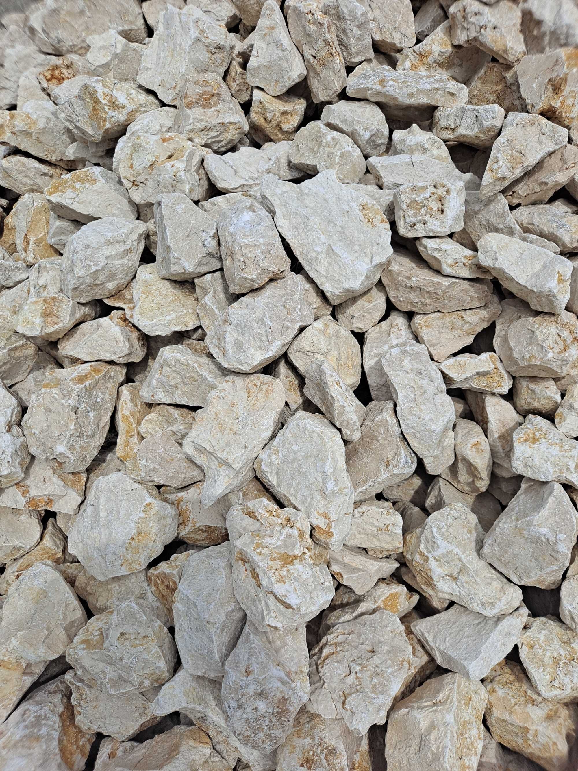 Kamień biały biszkoptowy ogrodowy, głaz, gabion 60-120 mm, Transport.