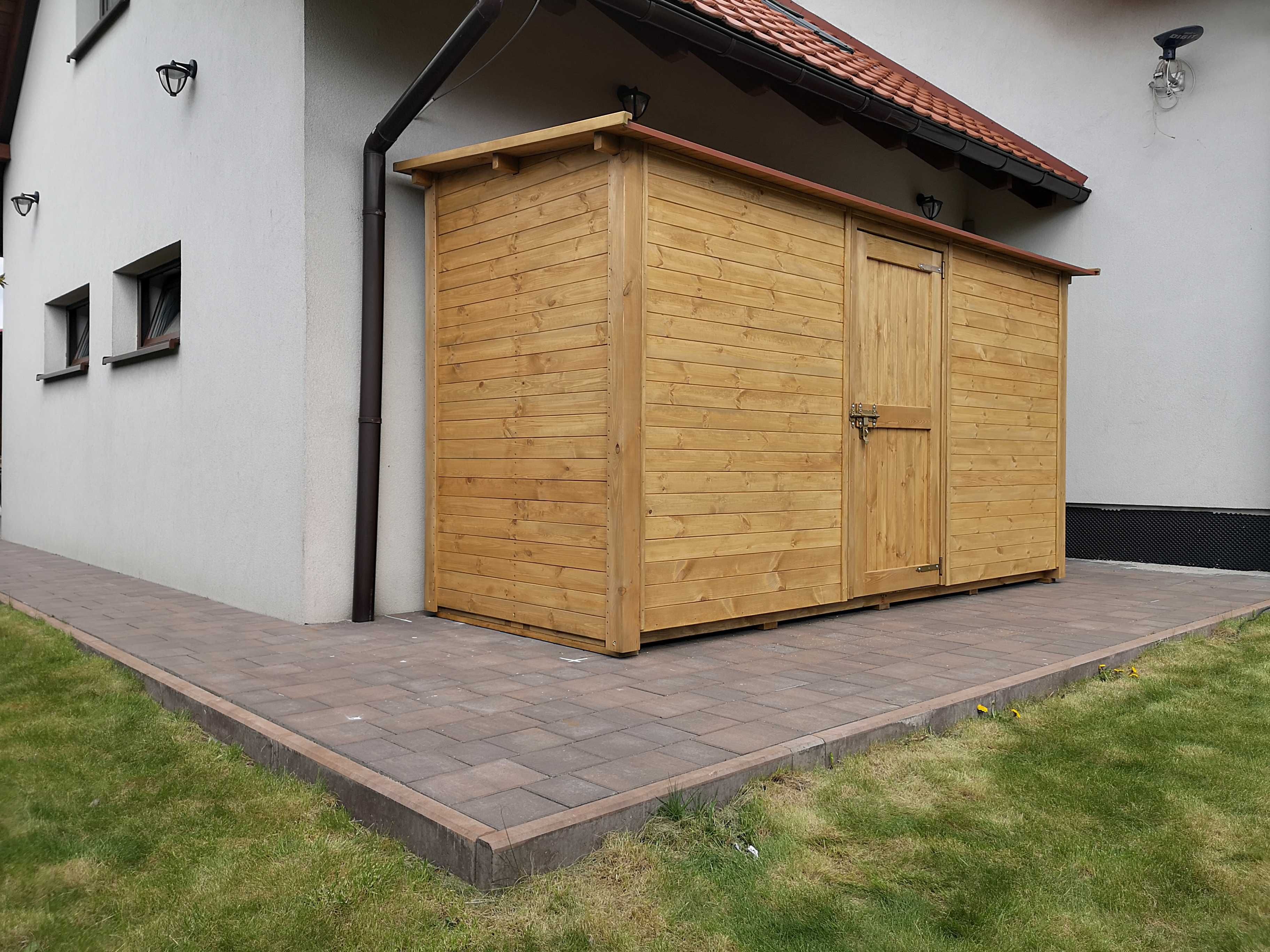 Domek narzędziowy 4 x 1,5m z dachem prostym jednospadowym