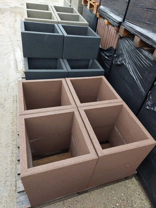 Gazony kwadratowe 40x40x30 donice betonowe ogrodzenie. Wysyłka.