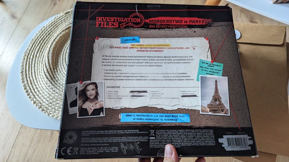 Papierowa gra detektywistyczna Investigation Files Morderstwo w Paryżu