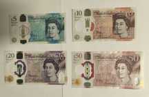 Notas 5, 10, 20, 50 Pounds / Libras Inglaterra