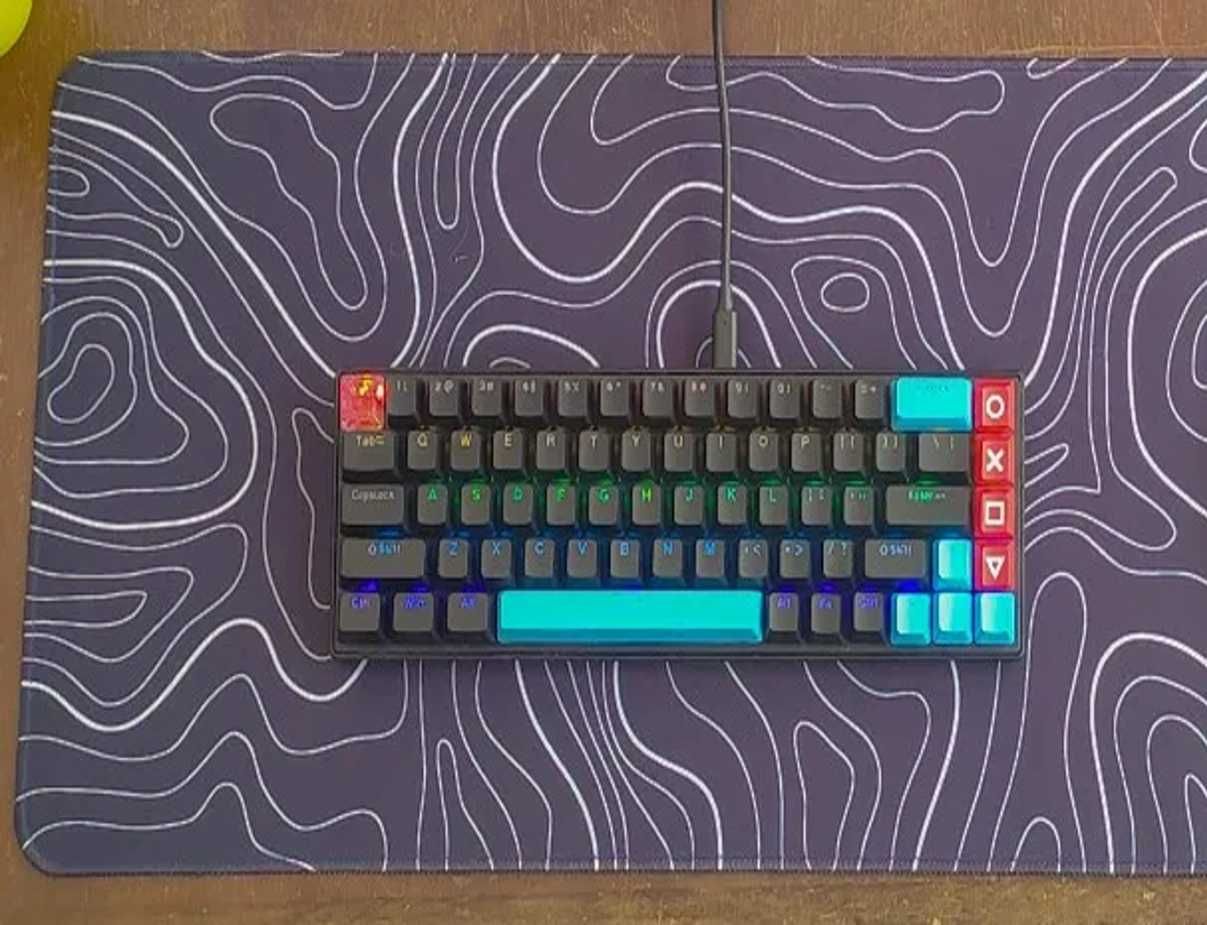 Игровой коврик для мыши и клавиатуры 80 x 30 см топографический дизайн