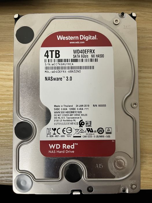 Dysk twardy HDD 3,5” NAS WD 4TB WD40EFRX stan bdb używany