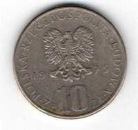 Монета Польши - 10 злотых 1975г., с изображением Болеслава Пруса.