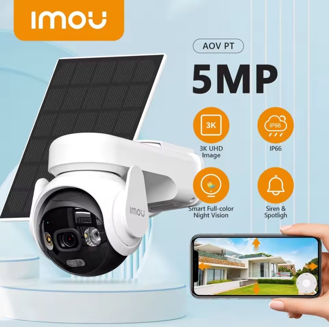 Повністю автономна камера IMOU AOV PT 5MP  Wi-Fi + 4G+ СОНЯЧНА ПАНЕЛЬ