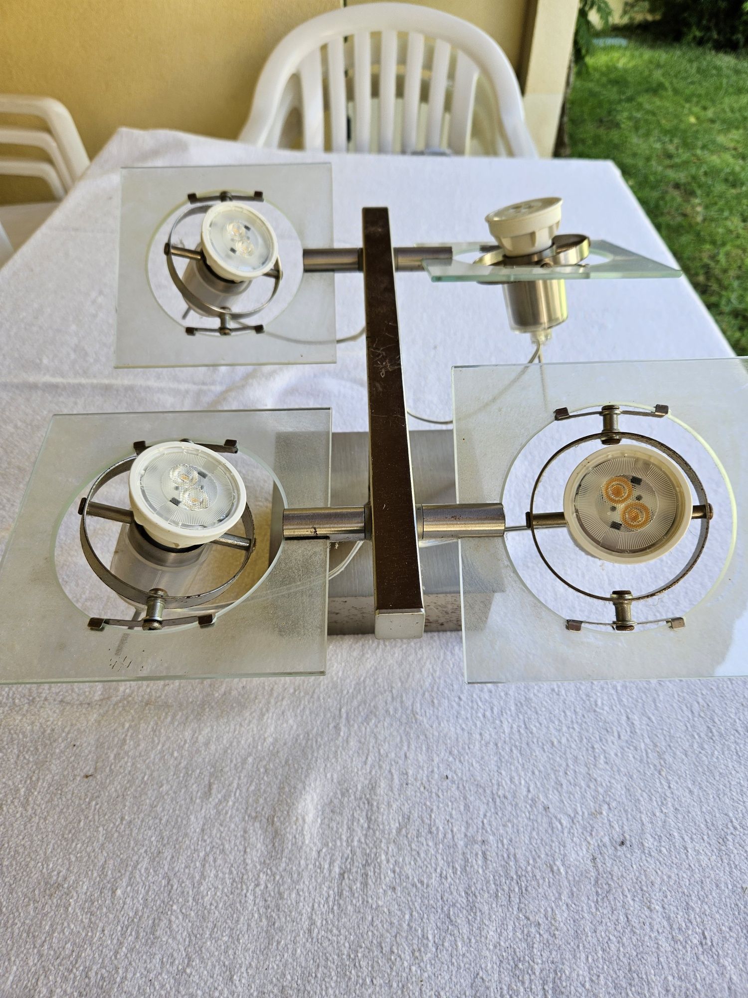 Candeeiro de tecto orientável metal 4 focos led