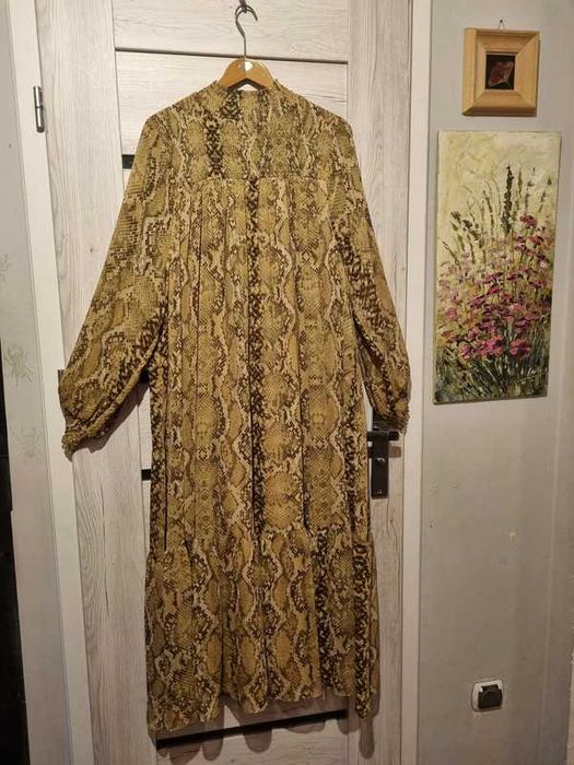 Długa sukienka wężowy wzór