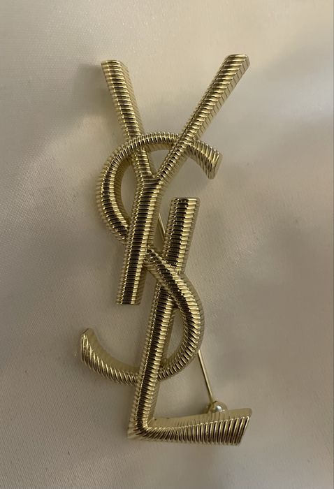 Złota broszka ysl 7 cm