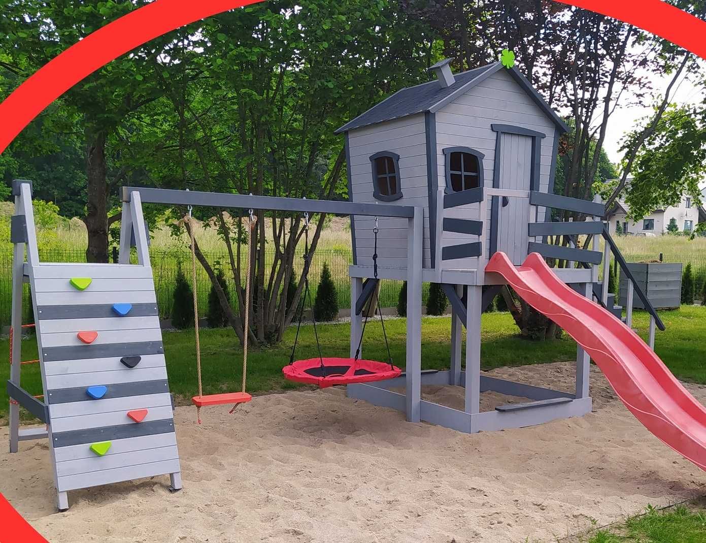 Krzywy, bajkowy domek dla dzieci - plac zabaw (TYLKO LUBELSKIE)