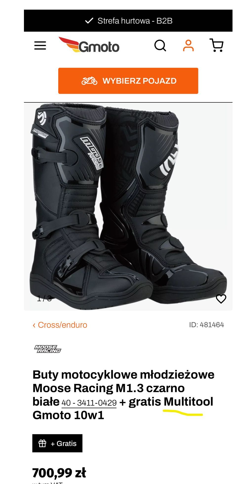 Buty Dziecięce cross, enduro -młodzieżowe, 39 stan BDB