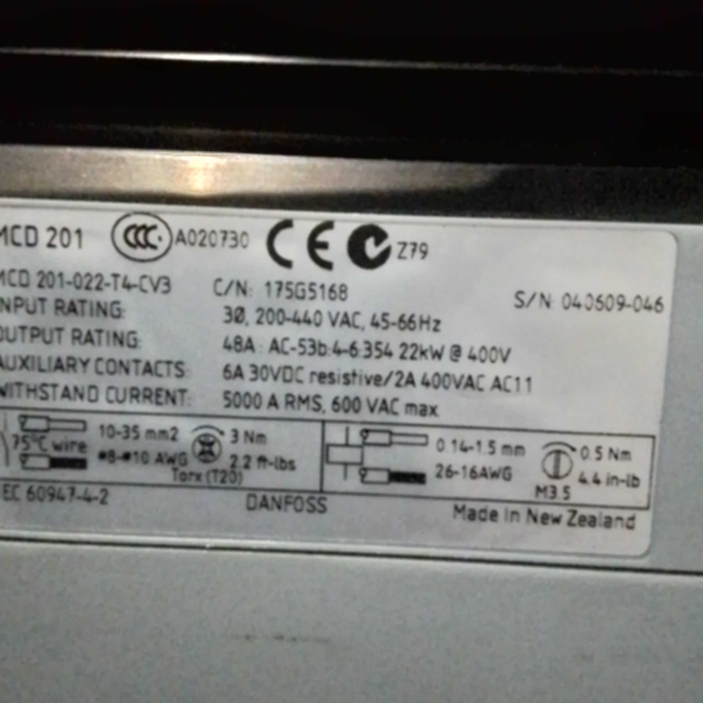 Soft Start [mieki start] Danfoss MCD 201 22kw