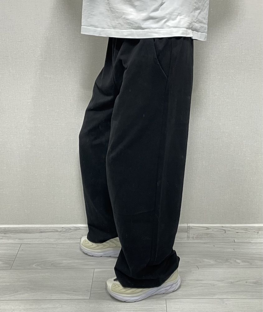 Широкі спортивні штани чорні sweatpants парашути baggy бегги штаны
