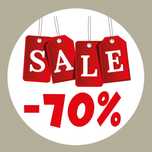 naklejka sale 70% do sklepu na szybę sale 70%, wyprzedaż 70%
