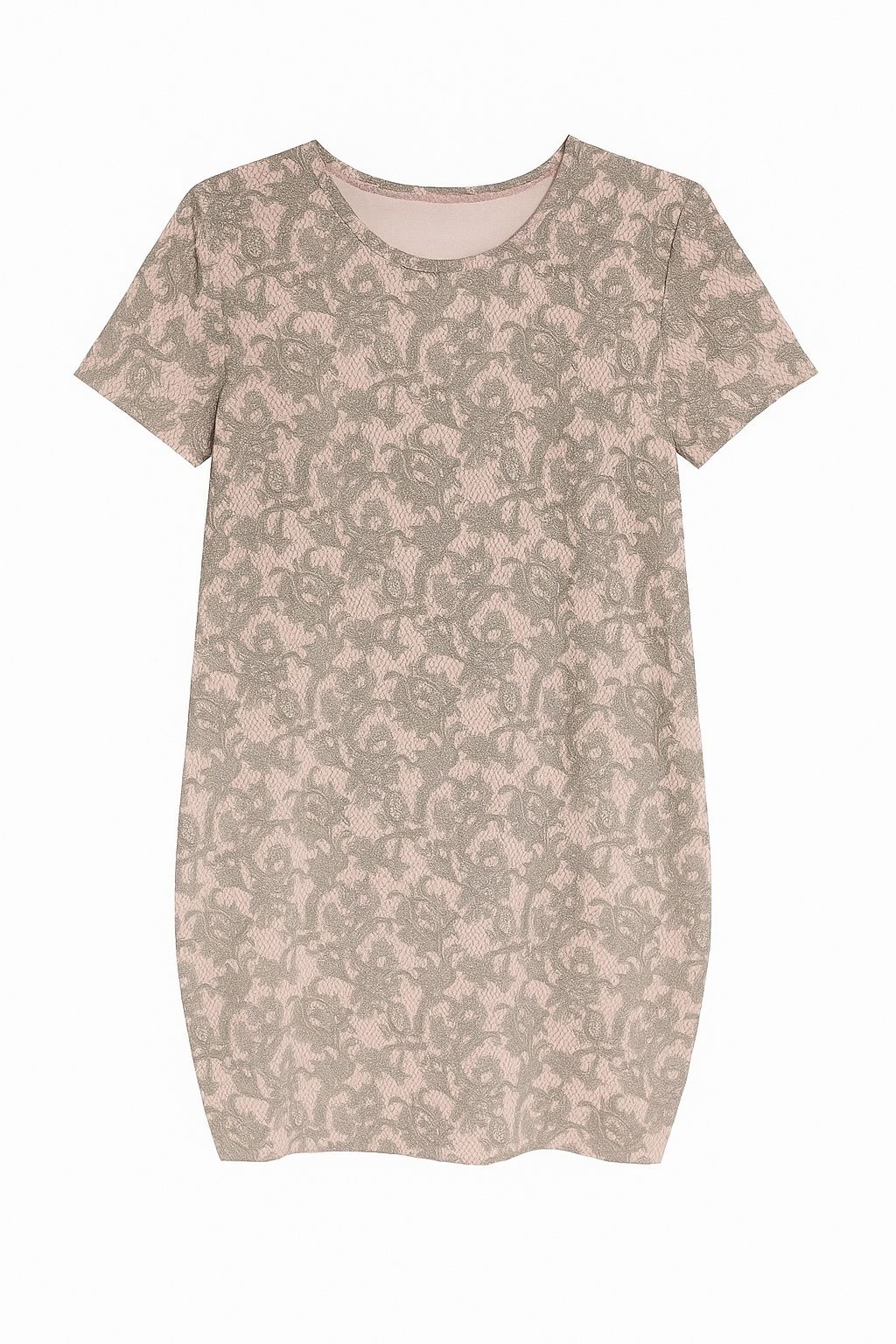 Pudrowa sukienka damska trapezowa L XL