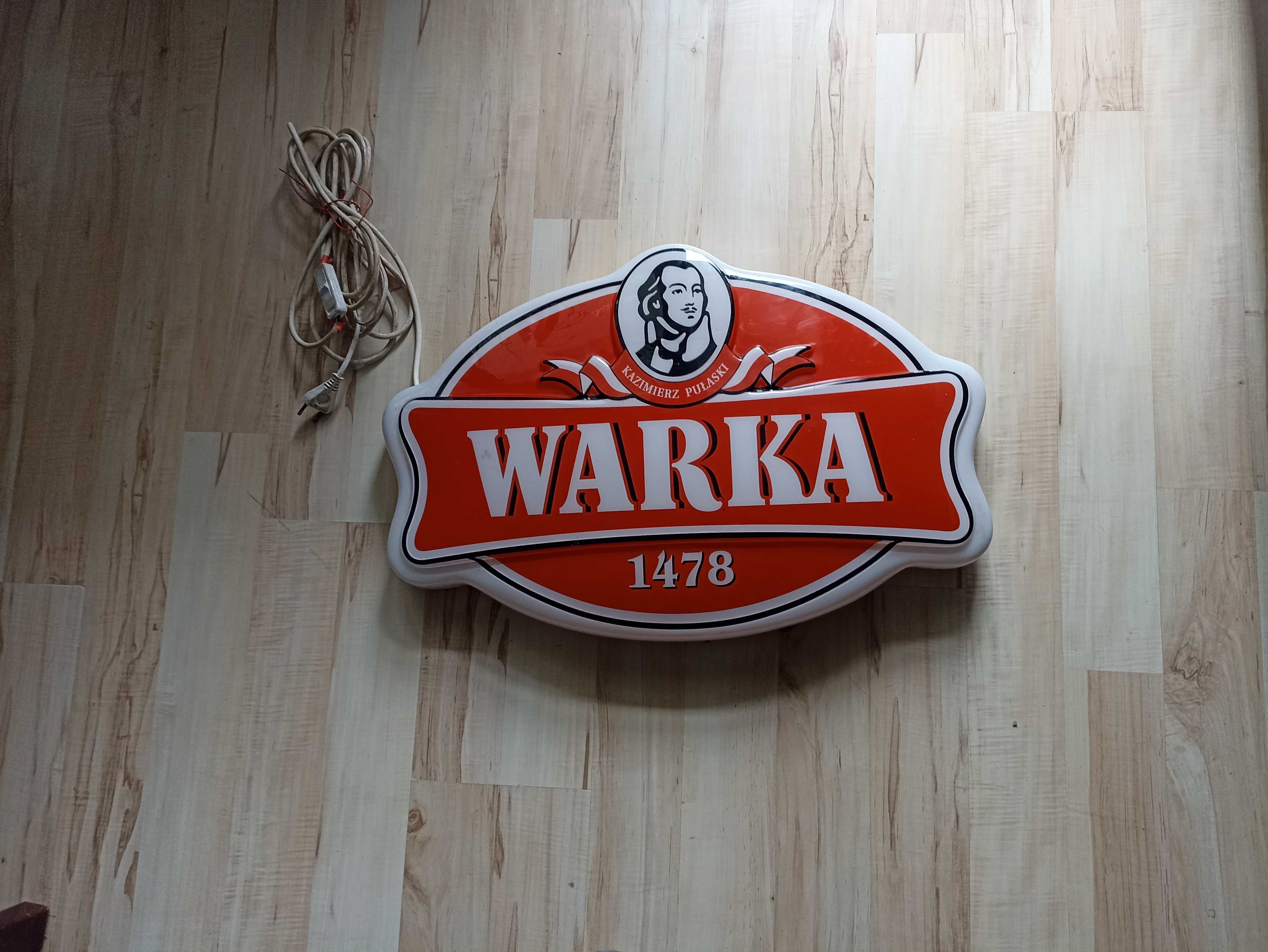 Podświetlany szyld reklamowy, plafon z lat 90, browar Warka.