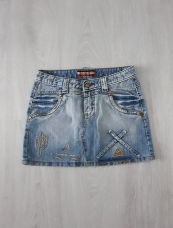 Spódnica spódniczka mini jeansowa jeans dżinsowa denim S 36