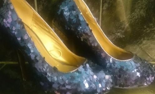 PRIMARK Szpilki Wesele Atmosphere Cekiny Fioletowe Sliczne! Polecam