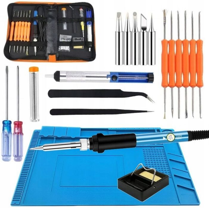 ZESTAW Lutownica kolbowa PRECYZYJNA 60W 220-480°C mata XL do 500°C