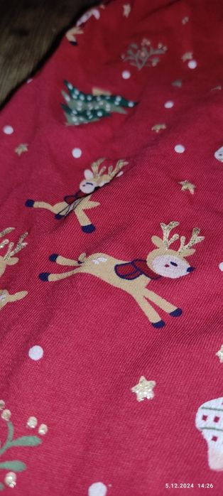 Spodnie piżama świąteczne renifery 122/128 little kids