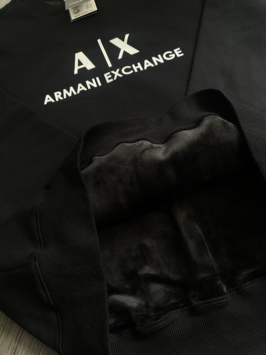 Світшот Armani Exchange, армані, кофта армані A|X, чорна кофта