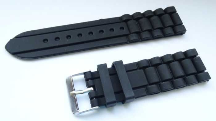 Pasek do zegarka 22mm silikonowy czarny