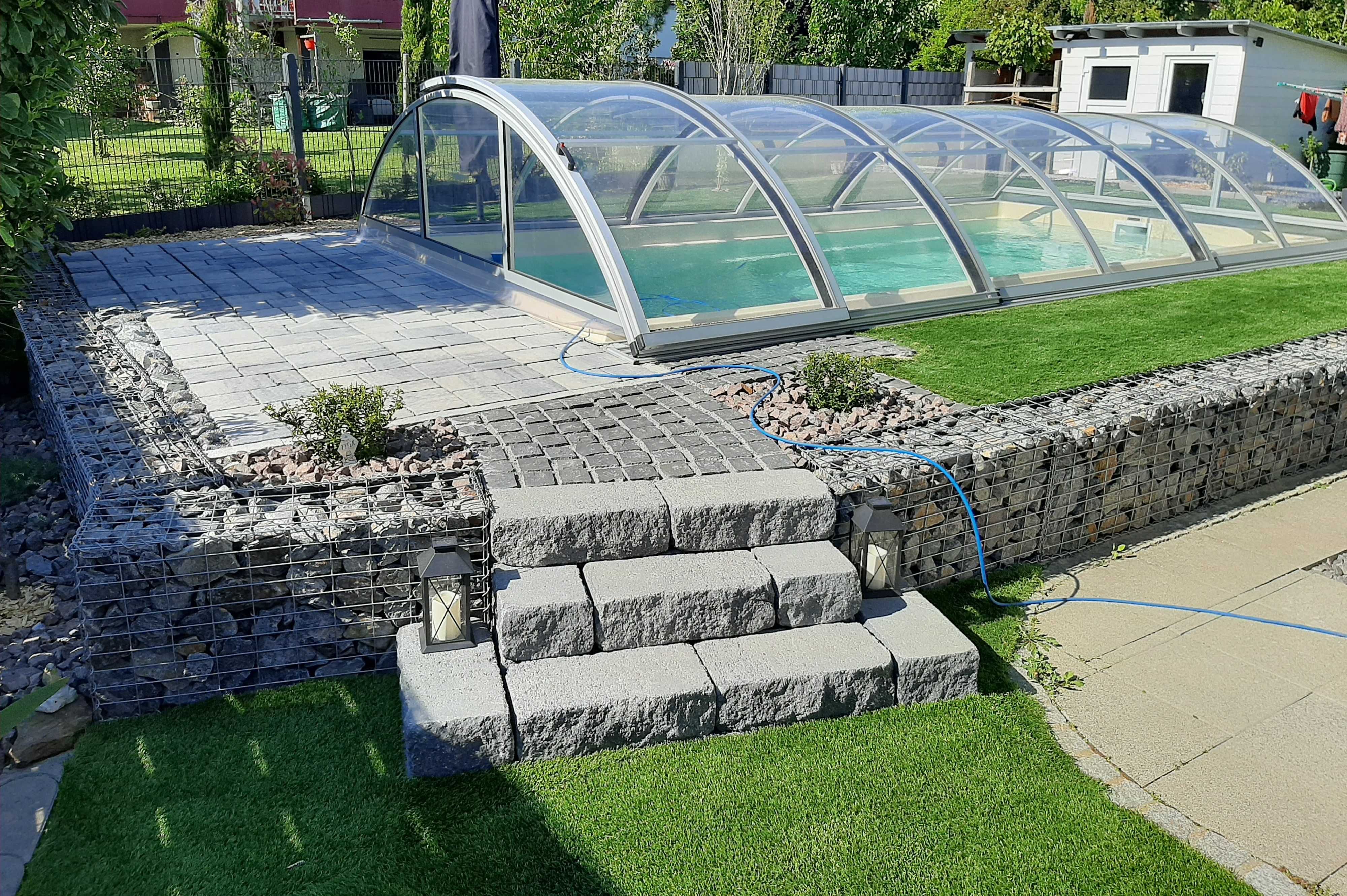 Zadaszenie basenowe Eco Classic 6,40 x 3,40 x 1,05m lite przykrycie