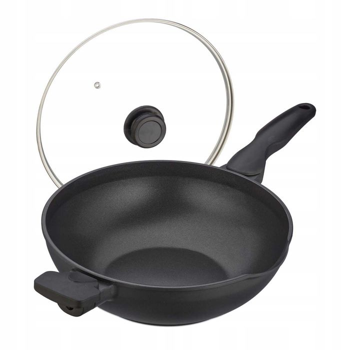 Wok Relaxdays Black 30 cm