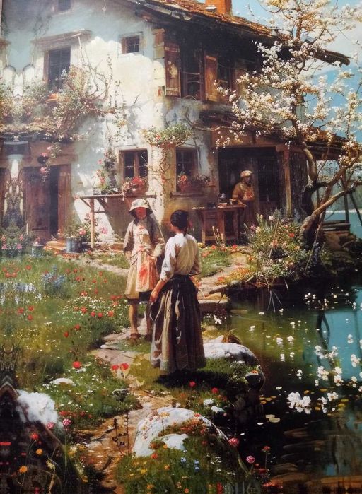 Idyllic Country Day" com Certif.de Autenticidade assinado pelo artista