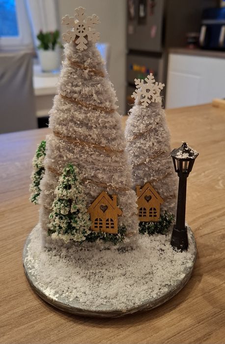 Stroik świateczna wioska ,dekoracja ,ozdoba Handmade Nowa