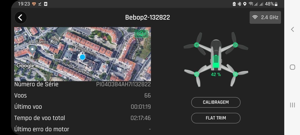 Board + gps + antenas wi-fi drone Parrot Bebop 2