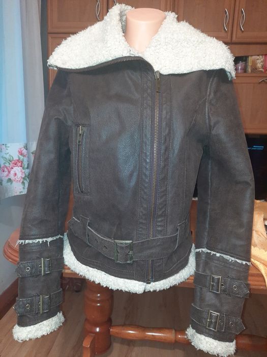 Skórzana ocieplena kurtka